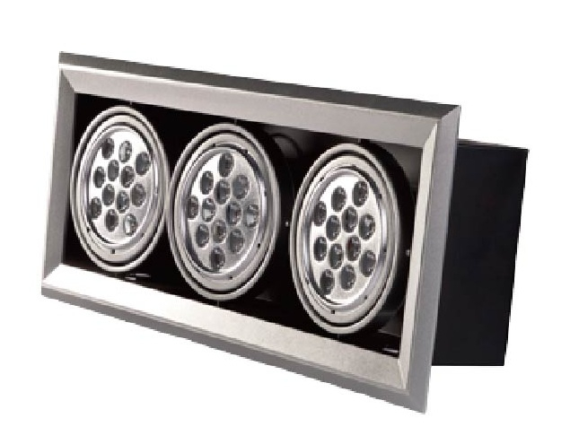 LED AR111三燈方形嵌燈殼(光源另計)
